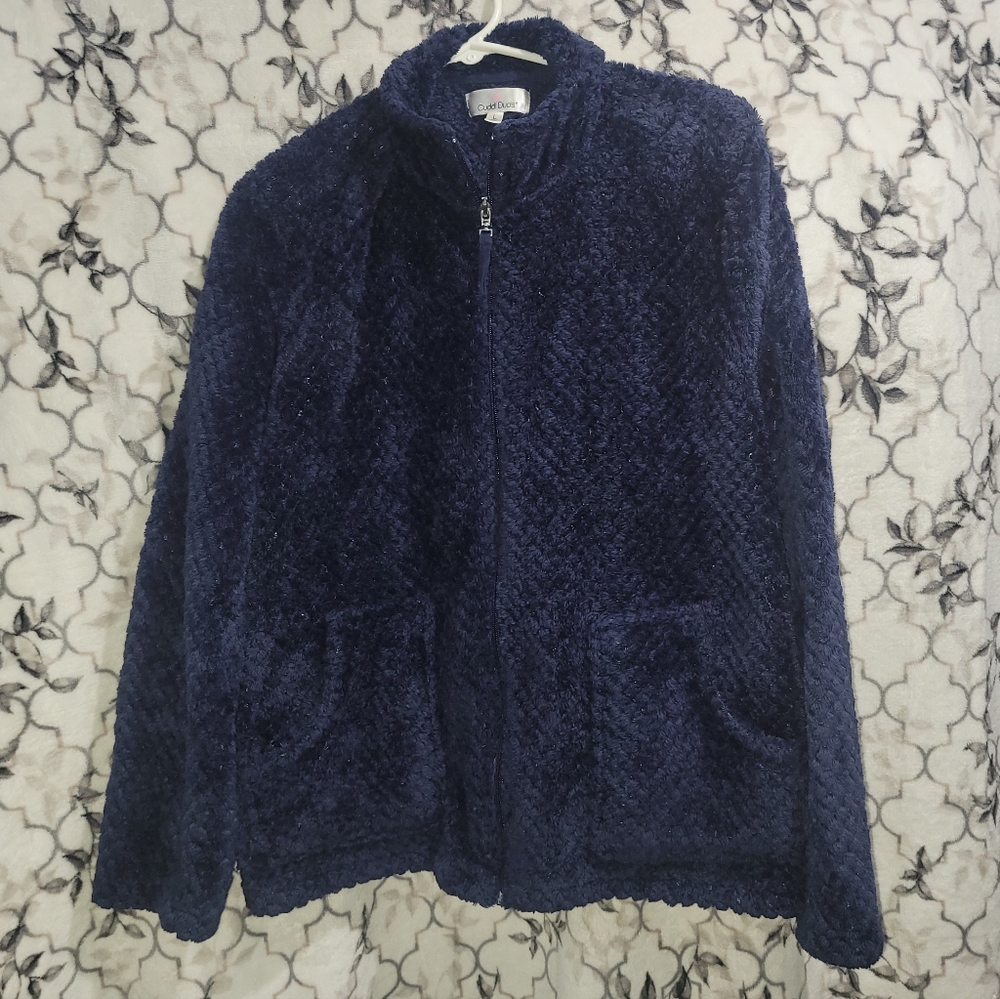 Cuddl Duds Plush zip Front Jacket